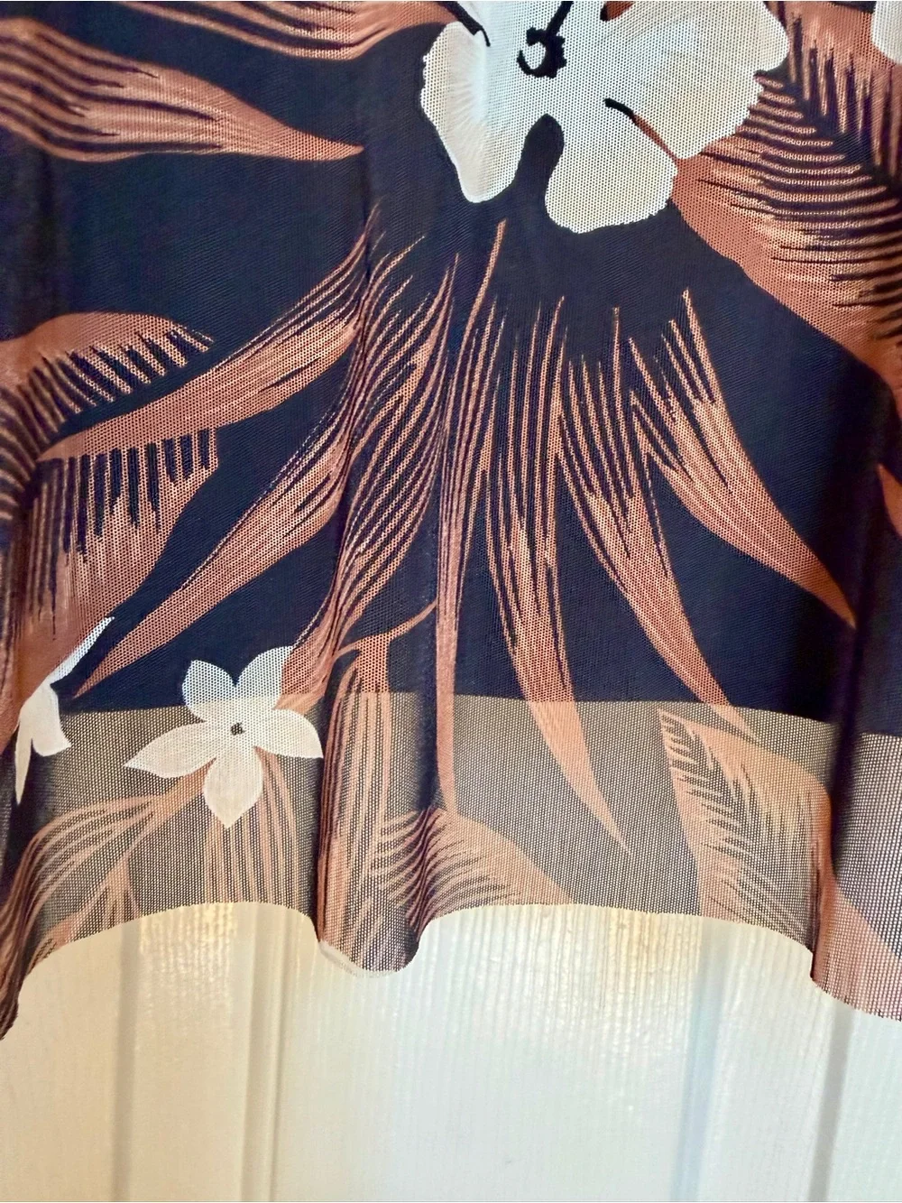 Lands’ End XL 18 Tropical Floral Tankini Swim Top Layered Chlorine Resistant NWT